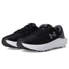 Black/Castlerock/Metallic Gunmetal Under Armour Surge Golf Cleats