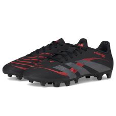 Black/Grey/Lucid Red adidas Predator Club Firm Ground/Multi Ground Soccer Cleats