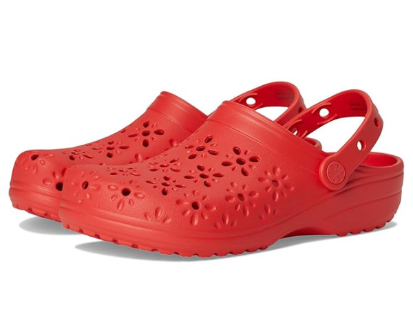 Crocs Classic Clogs with Floral Cut Out Design