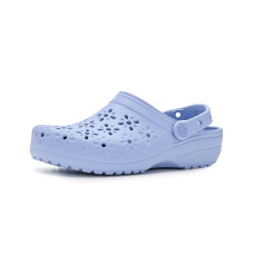 Blue Haze Crocs Classic Clogs with Floral Cut Out Design
