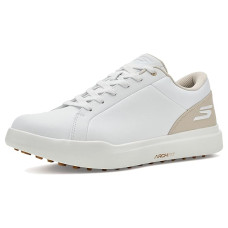 White/Natural Skechers GO GOLF Drive 6 Relaxed Fit Spikeless Golf Shoe